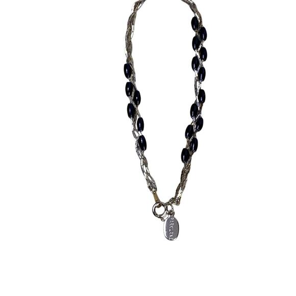 Park Lane Gold 3 Strand Braided Chain w Black Beads Necklace & Bracelet Set - Picture 3 of 5